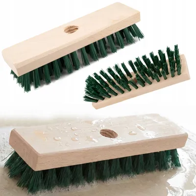 Produktbild von 20 cm Bürste zum Schrubben von Fußböden mit einem Stiel aus 22 harten Nylonborsten