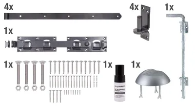 Produktbild von Alberts DURAVIS® Beschlagssortiment | für Doppeltore | schwarzdiamant duplexbeschichtet