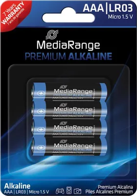 Produktbild von MediaRange Batterie Premium Alkaline AAA/LR03 1,5V 4Stk.