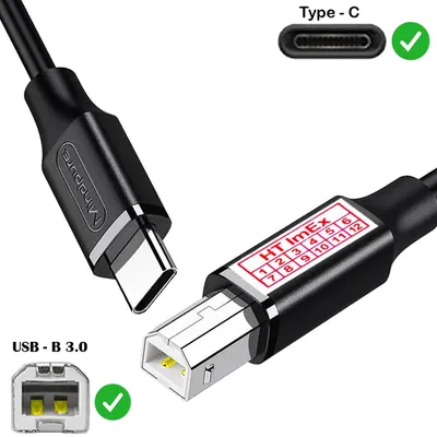 Produktbild von USB-C auf USB B 2.0 Scanner Druckerkabel komp. für HP 4ZB94A, CF068A, Q3728A