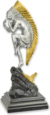 Produktbild von Bronzeskulptur Bronzefigur Indianerin Tänzerin