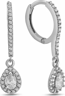 Produktbild von Dkeniz Ohrhänger 925/- Sterling Silber 3 cm Silber Zirkonia weiß 145230036