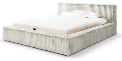 Obrázek produktu pro Čalouněná postel 180x200 cm Empire, designová manželská postel - silná pěna a podnož postele - kovový lamelový rošt (světle šedá - Vito 03)