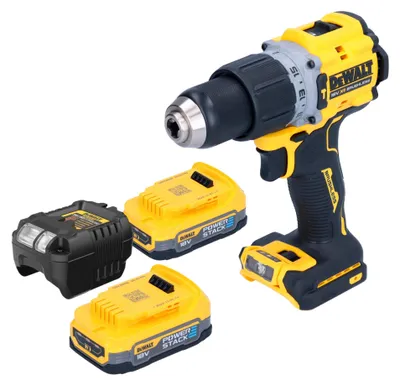 Zdjęcie produktu dla Akumulatorowa wiertarko-wkrętarka udarowa DeWalt DCD 805 E2 18 V 90 Nm bezszczotkowa + 2x akumulator Powerstack 1,7 Ah + ładowarka