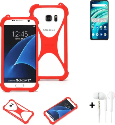Produktbild von Handy-hülle + Kopfhörer kompatibel mit UMIDIGI A9 Pro Schutz-hülle Bumper Silikon Schutz Hülle Cover Case Silikoncase Silikonbumper TPU Softcase