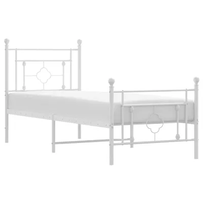 Produktbild von vidaXL Bettgestell mit Kopf- und Fußteil Metall Weiß 80x200 cm
