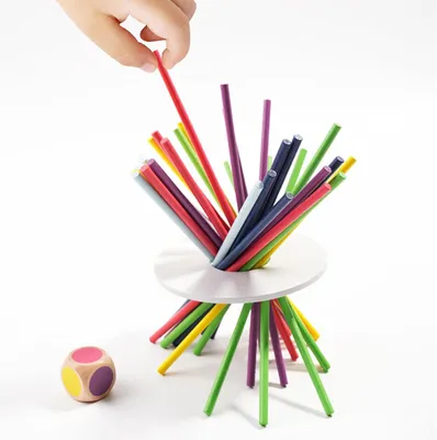 Produktbild von 1 Set Balancierstäbe Kinder, Balancierstäbe Spielzeug, Bunt Balance Spielzeug Holz, Kleinkind Feinmotorik Spiel und Zählspielzeug, Montessori
