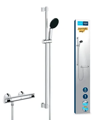 Productafbeelding van Shower set - 1 jet - Thermostatic mixer - GROHE - 34805001 - Gray