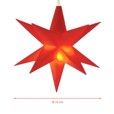 Immagine prodotto di Stella LED 3D con 2 LED e timer - colore: rosso