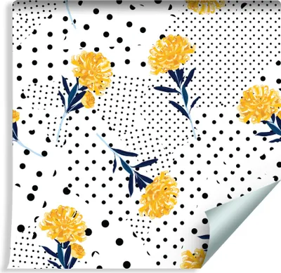 Produktbild von 10m VLIES TAPETE Rolle Natur Punkte Bunte BLUMEN XXL