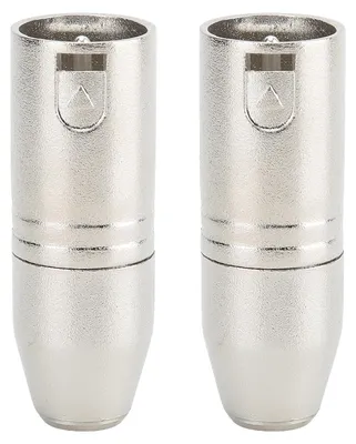 Produktbild von 2 Stück vergoldete Kupfer-Mini-XLR-3-Pin-Stecker auf versilberte Kupfer-XLR-3-Pin-Stecker-Adapter