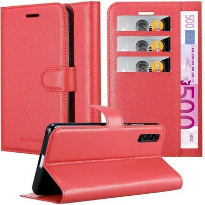 Produktbild von Cadorabo Hülle für Samsung Galaxy A90 5G Schutz Hülle in Rot Handyhülle Etui Case Cover Magnetverschluss