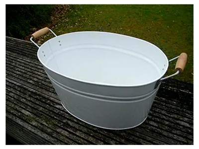 Produktbild von Eisenwanne, Pflanztopf, Zinkbottich, Blumentopf, Pflanzschale 39 x 26 Weiss