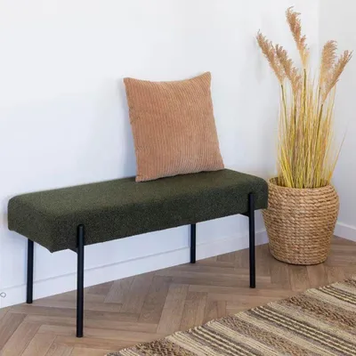 Produktbild von Design Sitzbank NORDIC 100cm dunkel-grün Bouclé