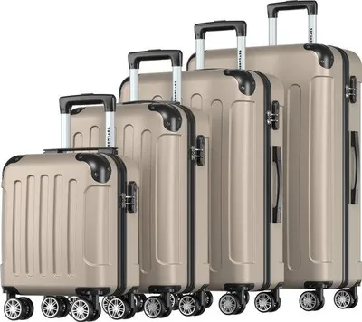 Produktbild von TRVLMORE Koffer-Set 4-teilig Hardcase mit Zahlenkombinationsschloss, ABS, 242 l