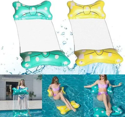 Produktbild von Schwimmbecken-Lounge-Set 2er Luftmatratze 4 in 1 Schwimmunterlage für Erwachsene und Kinder