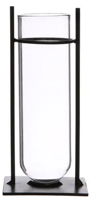 Produktbild von Zylindervasen in Metallhalterung | H: 17.5cm (4 Stück) [IFS-29234]