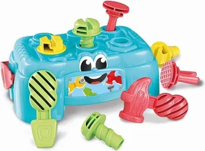 Image de Atelier de Bricolage Baby Clementoni, Jeu d'Éveil 10 Mois, 3 Outils, 6 Accessoires, Motricité Fine