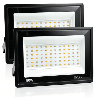 LED-Strahler 50W 5000LM 3000K IP66 2er-Pack für Außen