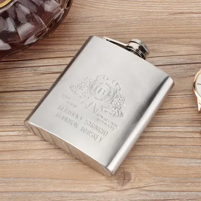 Produktbild von 7oz Tragbarer Edelstahl Alkohol Whisky Krug Wein Flagon Flasche Glas Behälter