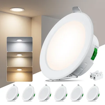 Produktbild von LED Einbaustrahler 6er Set, LED Spot Einbauleuchten 3000K 4000K 6500K Dimmbar