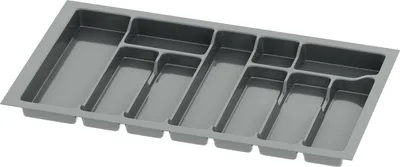 Produktbild von Sossai Besteckeinsatz Divio für Schubladen 80cm | 73 x 43 cm | Anthrazit Besteckkasten Schubladeneinsatz
