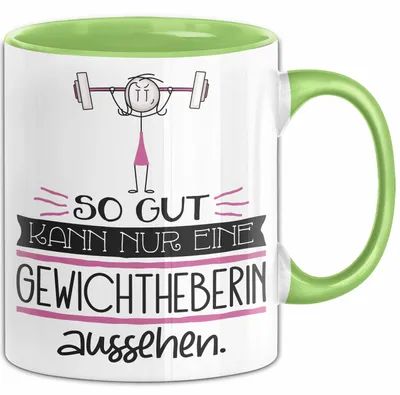 Produktbild von Gewichtheberin Geschenk Tasse So Gut Kann Nur Eine Gewichtheberin Aussehen Geschenkidee Geburtstag Weihnachten Lustig (Grün)