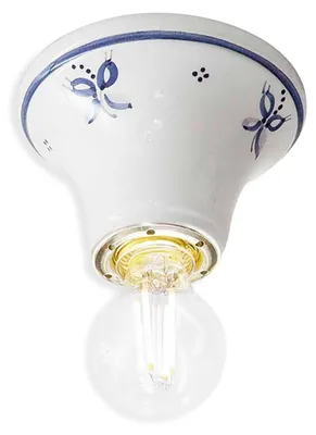 Obrázek produktu pro Klasické stropní svítidlo Trieste White Decorated Blue Thread 1 Light E14
