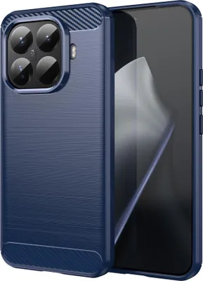 Image de Housse TPU pour Xiaomi 15T Pro 5G Carbon Fiber Design Texture Protection Cover Blue