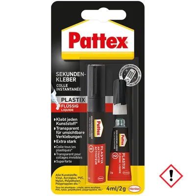 Produktbild von Pattex Sekundenkleber Plastik flüssig 2g/4ml