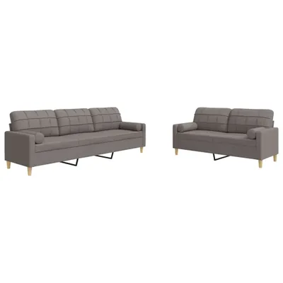 Produktbild von 2-tlg. Sofagarnitur mit Dekokissen Taupe Stoff