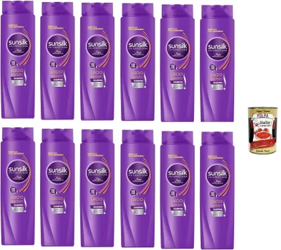 Produktbild von 12x Sunsilk Shampoo 2in1 Glatt, perfekt 250ml+ Italian Gourmet polpa 400g