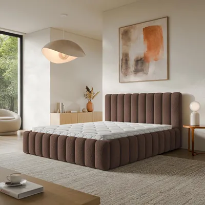 Produktbild von Masseno Polsterbett TEBA 180x200 cm, Polsterbett mit Bettkästen -Braun, QUELLE 25