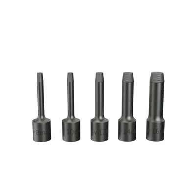 Produktbild von Bolzenausdreher Set 1/2" 5-tlg 8-16 mm - Screw & Bolt Extractor, Left-Hand Thread & Spiral Flute, Removes Broken Studs & Rusted Nuts