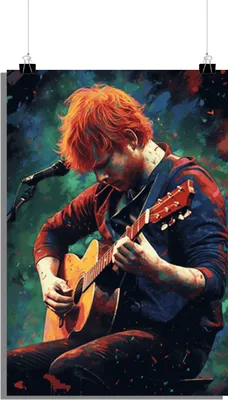 Zdjęcie produktu dla Plakat muzyczny - Plakat Ed Sheeran - Abstrakcja - Słynny muzyk - 61x91cm - Idealny do oprawienia w ramkę