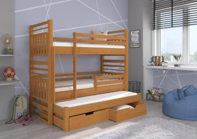 Obrázek produktu pro Třílůžková postel se zábranou 90x200 BEFRIA - olše