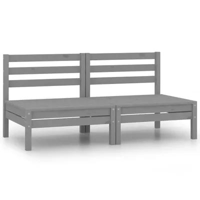 Produktbild von vidaXL 2-Sitzer-Gartensofa Grau Kiefer Massivholz