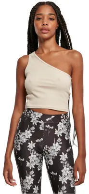 Produktbild von Urban Classics Damen Ladies Cropped Asymmetric Top softseagrass, M