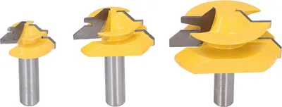 Image de 3PCS 1/2in Shank Router Bit 45 Degree Glue Joint Lock Miter Woodworking Milling Cutter Kit