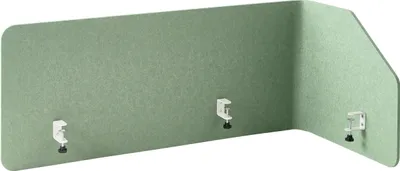 Produktbild von BELIANI Eckschreibtisch Trennwand Hellgrün Stoff PET-Filz 120 x 60 x 50 cm zum Aufstellen Klemmen Schallschutz Sichtschutz Pinnwand Büro Homeoffice