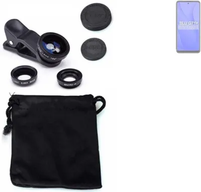 Produktbild von K-S-Trade Smartphone Kamera Linsen Set Kompatibel mit BLU G71+ 3in1 Clip-On Kamera Adapter Macro Weitwinkel FishEye Fischauge Objektiv Linse