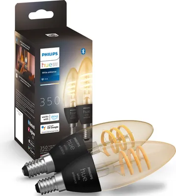 Produktbild von Philips Hue White Ambiance Filament E14 LED Lampe, 2er Pack, dimmbar
