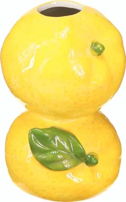 Produktbild von Blumenvase Zitrone Keramik Mediterran Deko Sommer H13cm