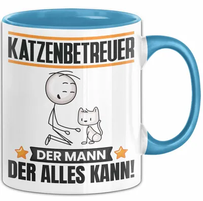 Produktbild von Katzenbetreuer Tasse Geschenk für Katzenbetreuer Der Mann Der Alles Kann Geschenkidee zum Geburtstag (Blau)
