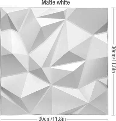 Produktbild von Famanu Fliesenaufkleber 12 Stück - 3D Wandsticker - Weiß - Moderner Look - Matt