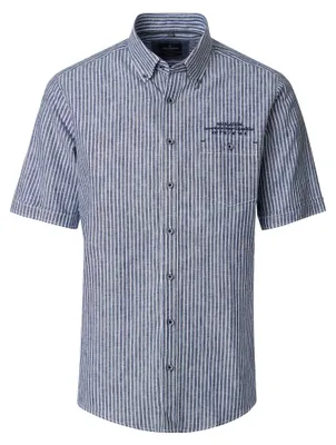 Produktbild von CASAMODA - Leinenhemd Kurzarm (126131671), Größe:L, Farbe:Blau (100)