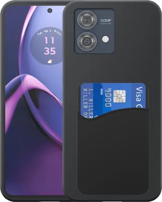 Obrázek produktu pro Vhodný pro Motorola Moto G84 Pouzdro na telefon se silikonovým držákem karet - Flexibilní zadní kryt Pouzdro ze silikonového TPU se silikonovou přihrádkou na karty - Black - Smartphonics