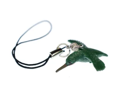 Produktbild von Kolibri Handyanhänger Miniblings 30mm Handyschmuck Gummi Vogel grün Tiere