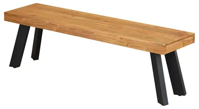Produktbild von home24 Sitzbank - Metall / Massivholz - Schwarz