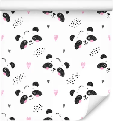 Produktbild von 10m VLIES TAPETE Rolle Kinderzimmer Tiere Pandas Herzen Punkte Muster XXL